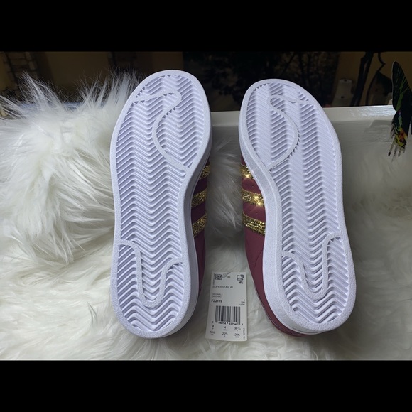 Relisted - Adidas superstar maroon with bling - Picture 6 of 6